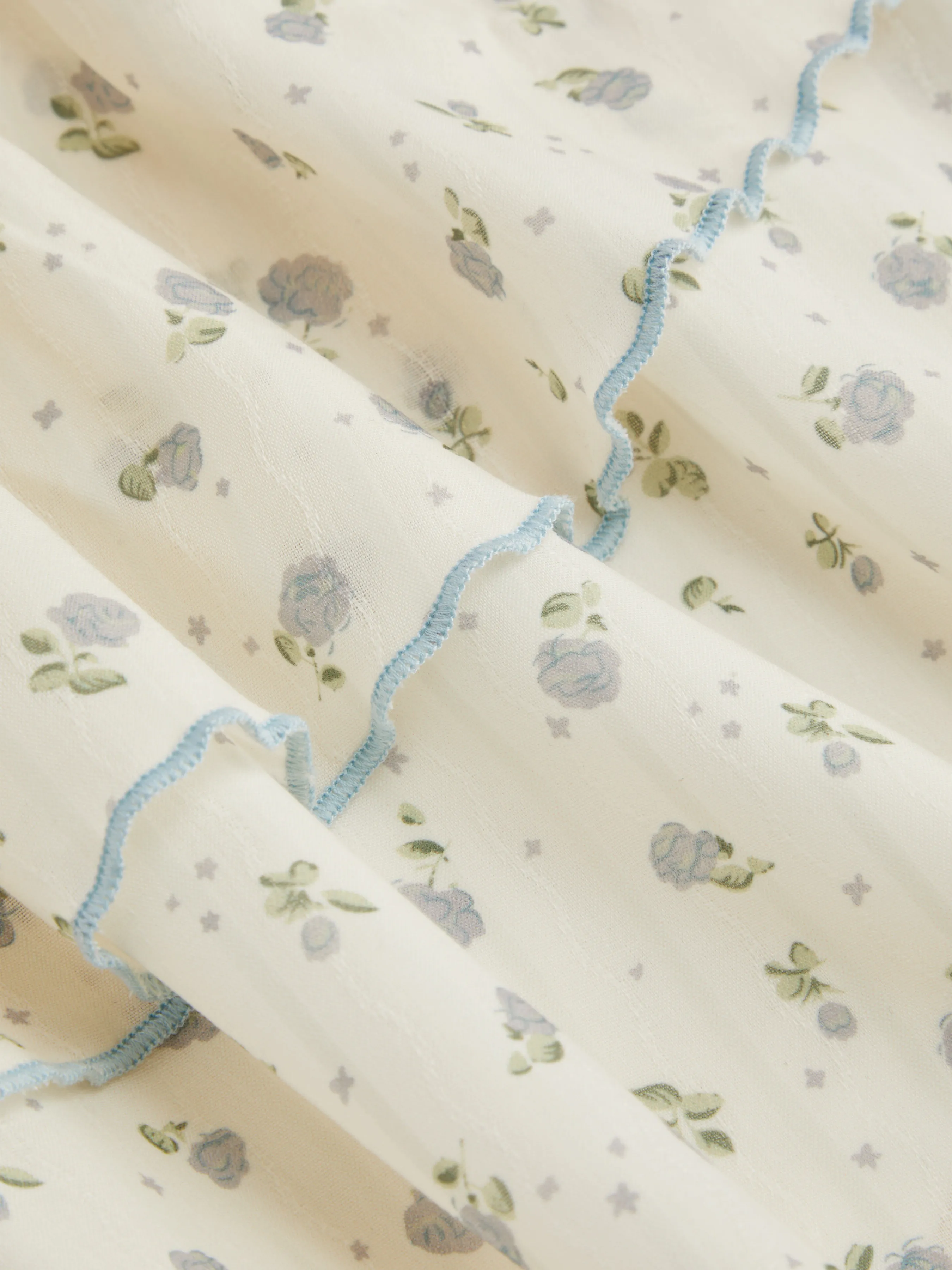 Falda Mini Capas Fruncida Floral de Tiro Medio