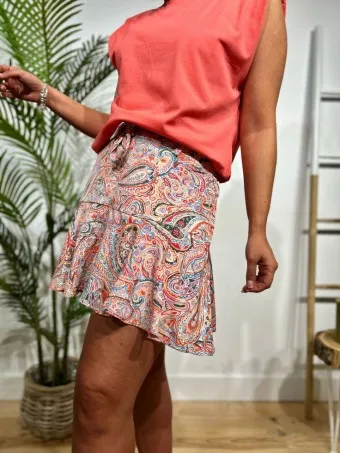 Falda Volante Cachemires AMIRESSA Coral