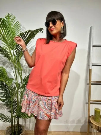 Falda Volante Cachemires AMIRESSA Coral
