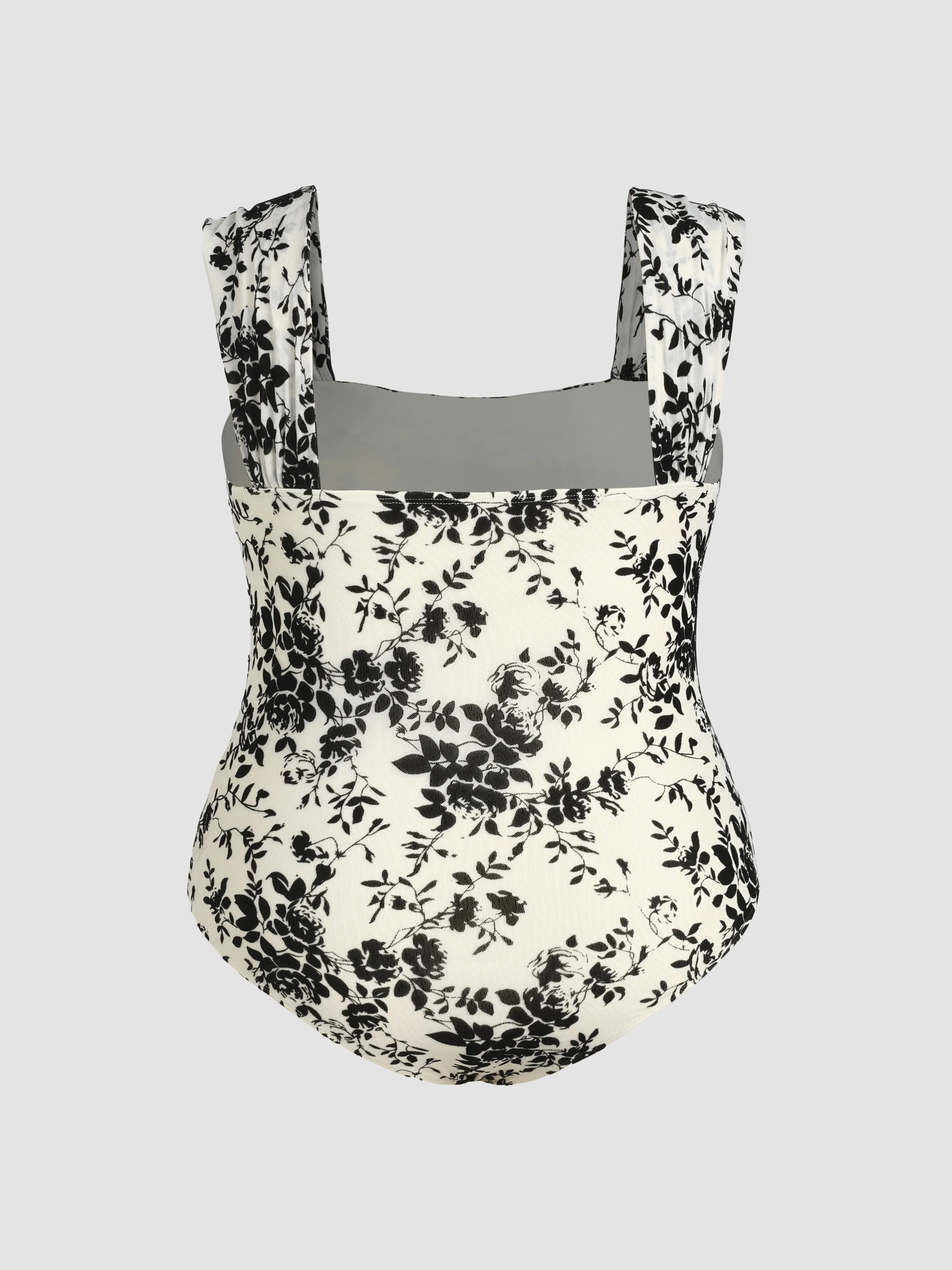 Floral Fruncido Body sin Mangas Curvy
