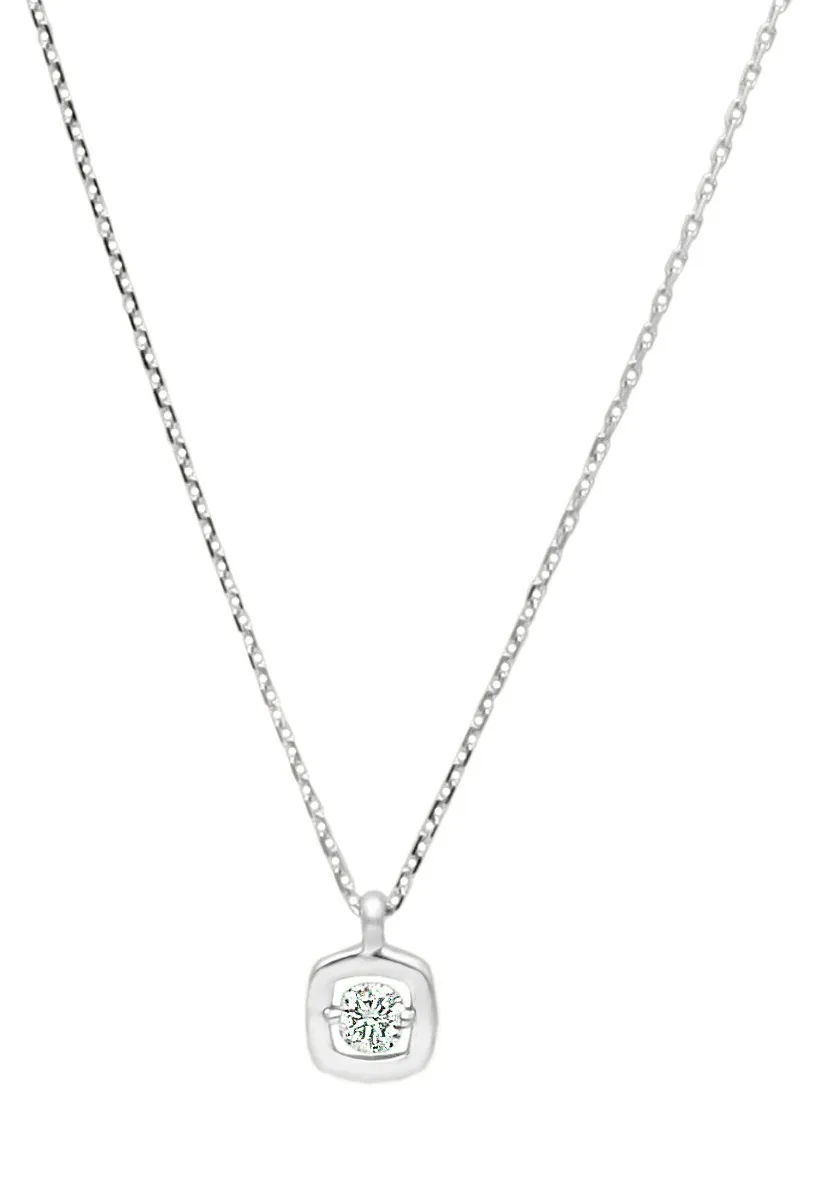 GARGANTILLA ORO BLANCO 18K MOTIVO CUADRADO CON BRILLANTE 243_ETTAAHHAP