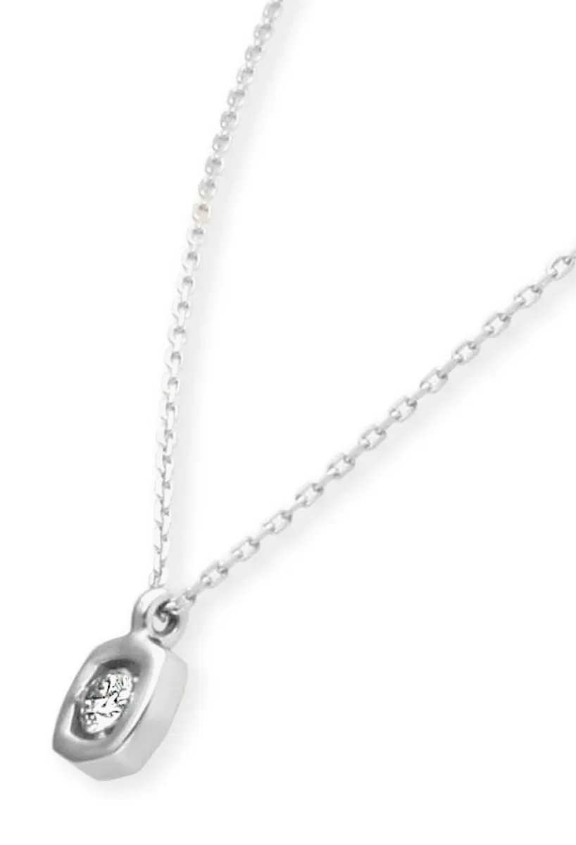 GARGANTILLA ORO BLANCO 18K MOTIVO CUADRADO CON BRILLANTE 243_ETTAAHHAP