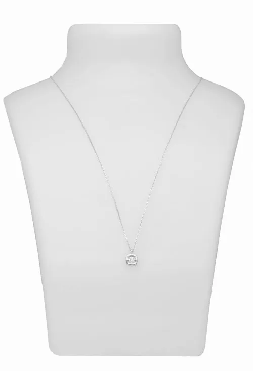 GARGANTILLA ORO BLANCO 18K MOTIVO CUADRADO CON BRILLANTE 243_ETTAAHHAP