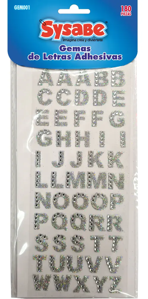 Gemas de letras adhesivas 55 piezas