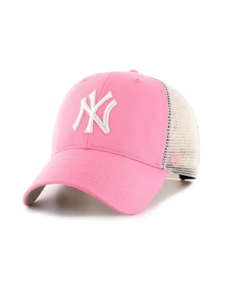 Gorra rosa de Nueva York con letras NY bordadas