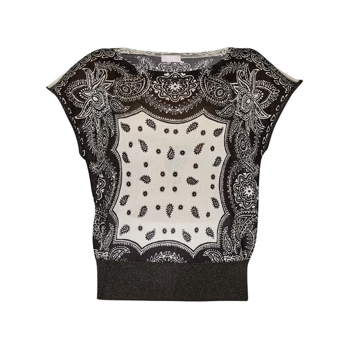 Jersey con lurex® y estampado de bandana
