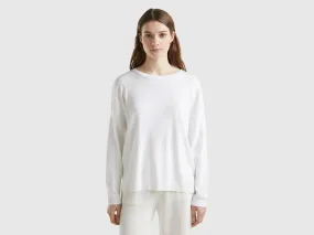 Jersey de algodón con escote redondo