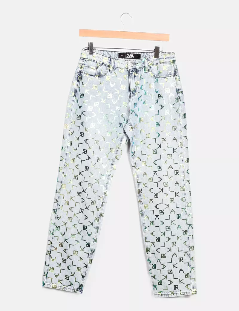 Karl Lagerfeld Jeans denim estampado letras