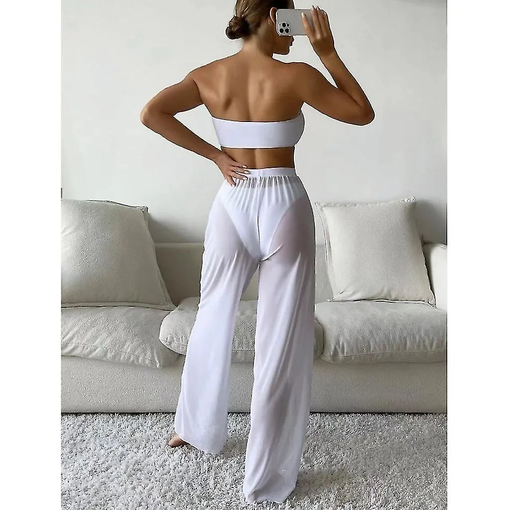Lady High Cut Swimwear Women Traje de baño sin tirantes con pantalones de playa para el verano