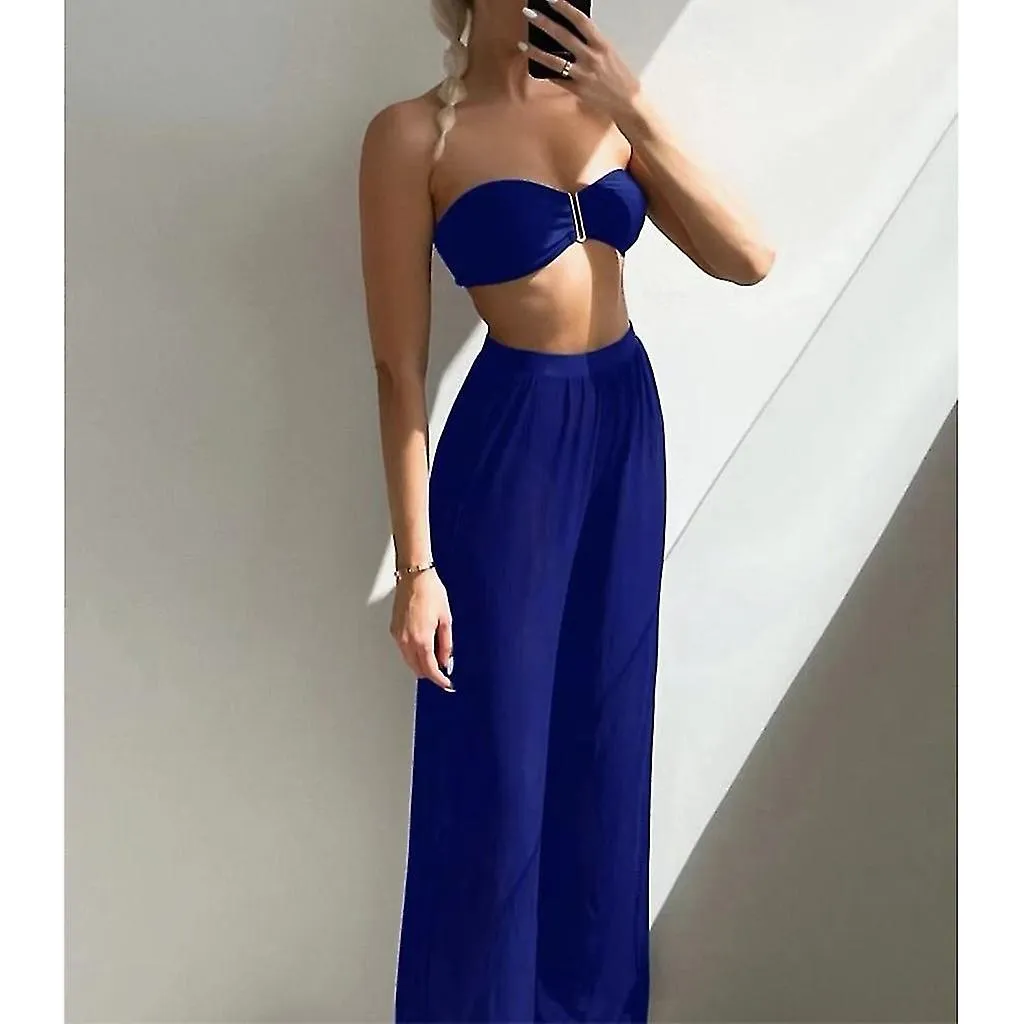 Lady High Cut Swimwear Women Traje de baño sin tirantes con pantalones de playa para el verano