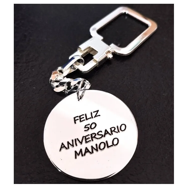 Llavero  nacimiento personalizado plata de ley