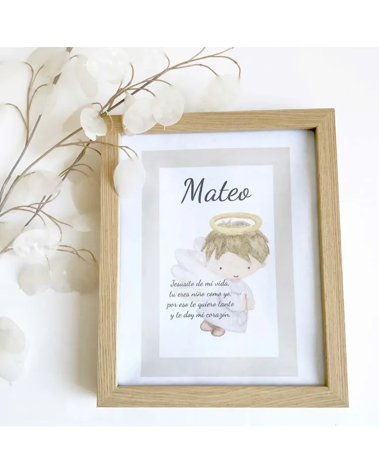 Lámina personalizada para Bautizo Angelito