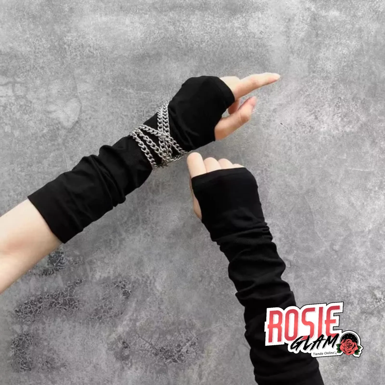 MANGAS NEGRAS CON CADENAS  ROSIEGLAM