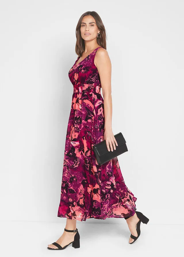 Maxivestido con estampado tropical Uva de flores
