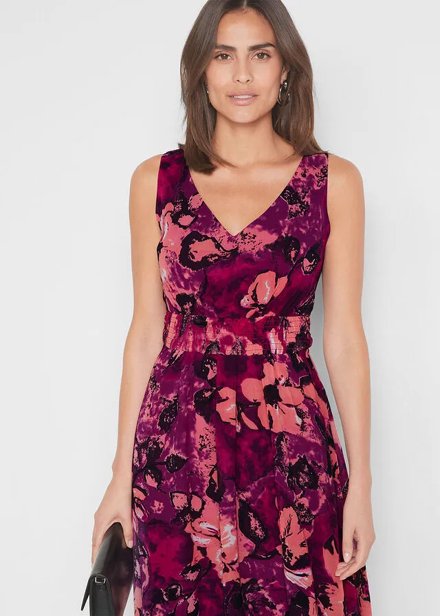 Maxivestido con estampado tropical Uva de flores