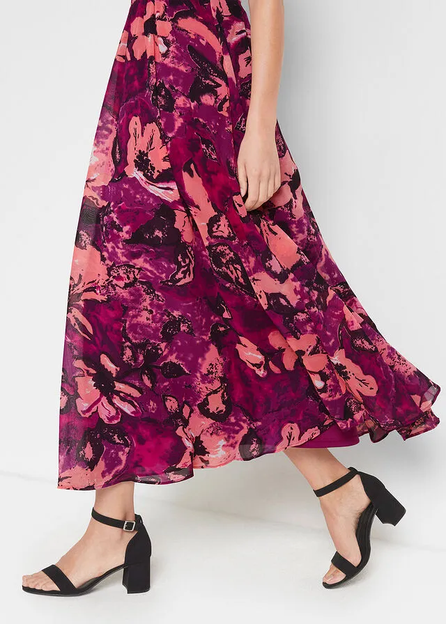 Maxivestido con estampado tropical Uva de flores