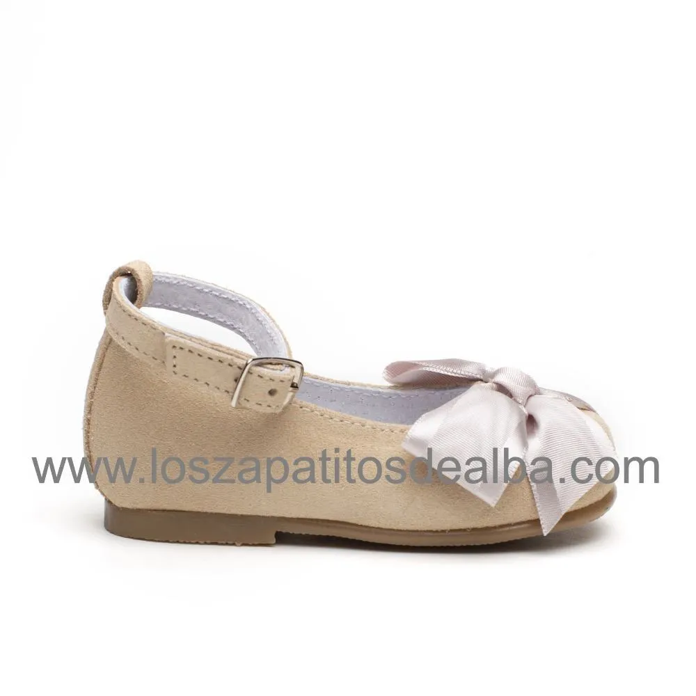 Merceditas Bebe Niña Camel Serraje Modelo Damalia