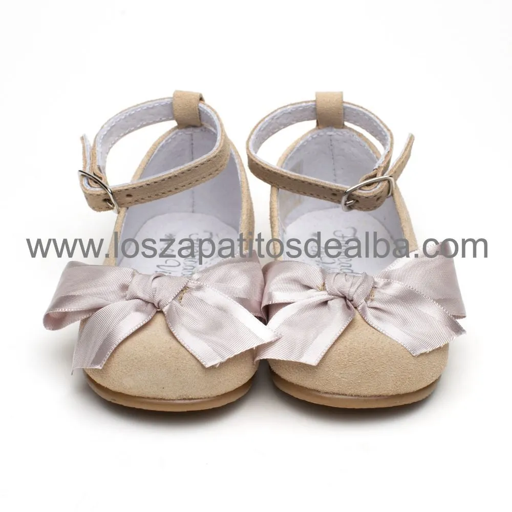 Merceditas Bebe Niña Camel Serraje Modelo Damalia