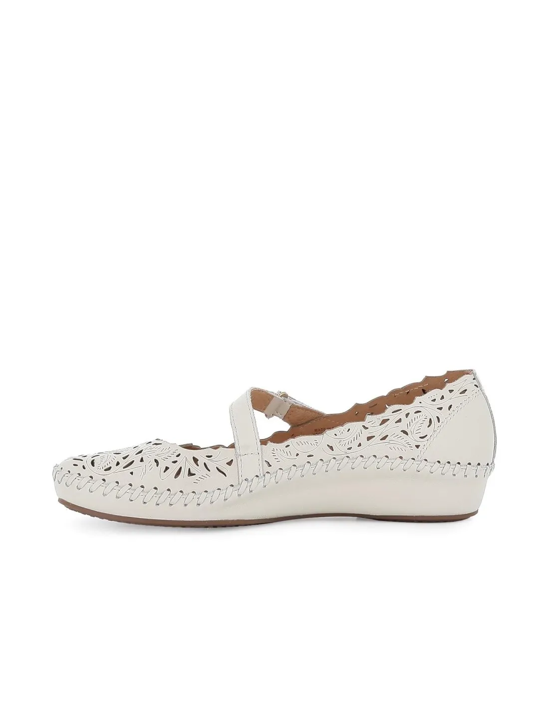 Merceditas de piel elegante calada para mujer brandy Pikolinos