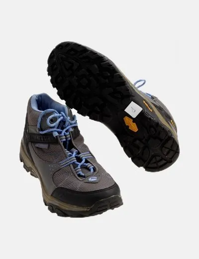 Neak peak Bota trekking gris detalles azules