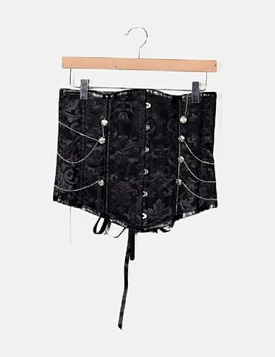 NoName Corset negro cadenas