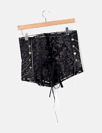 NoName Corset negro cadenas