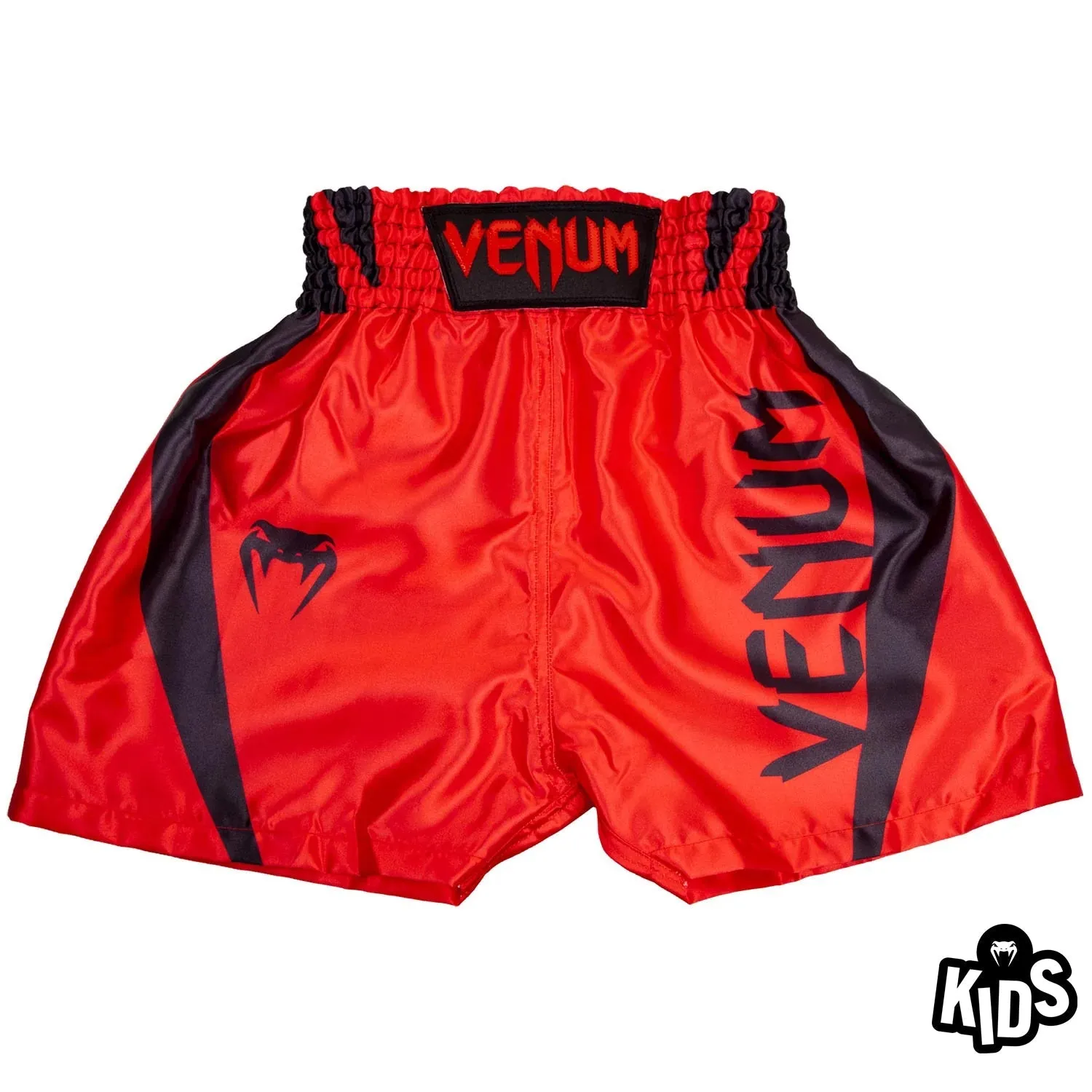 PANTALONES CORTOS DE BOXEO VENUM ELITE PARA NIñOS  ROJO/NEGRO