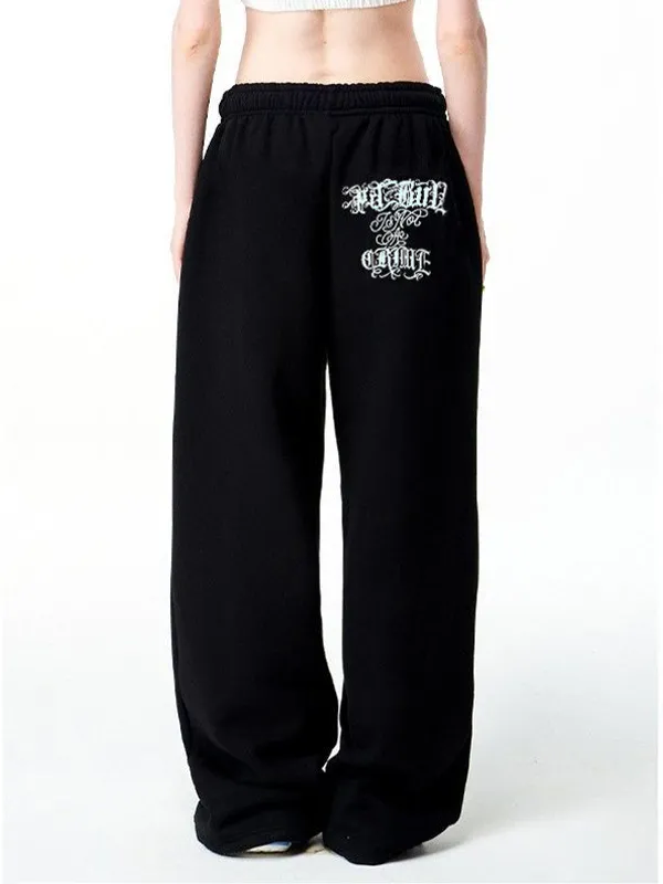 Pantalones deportivos con estampado de letras Hip Pop
