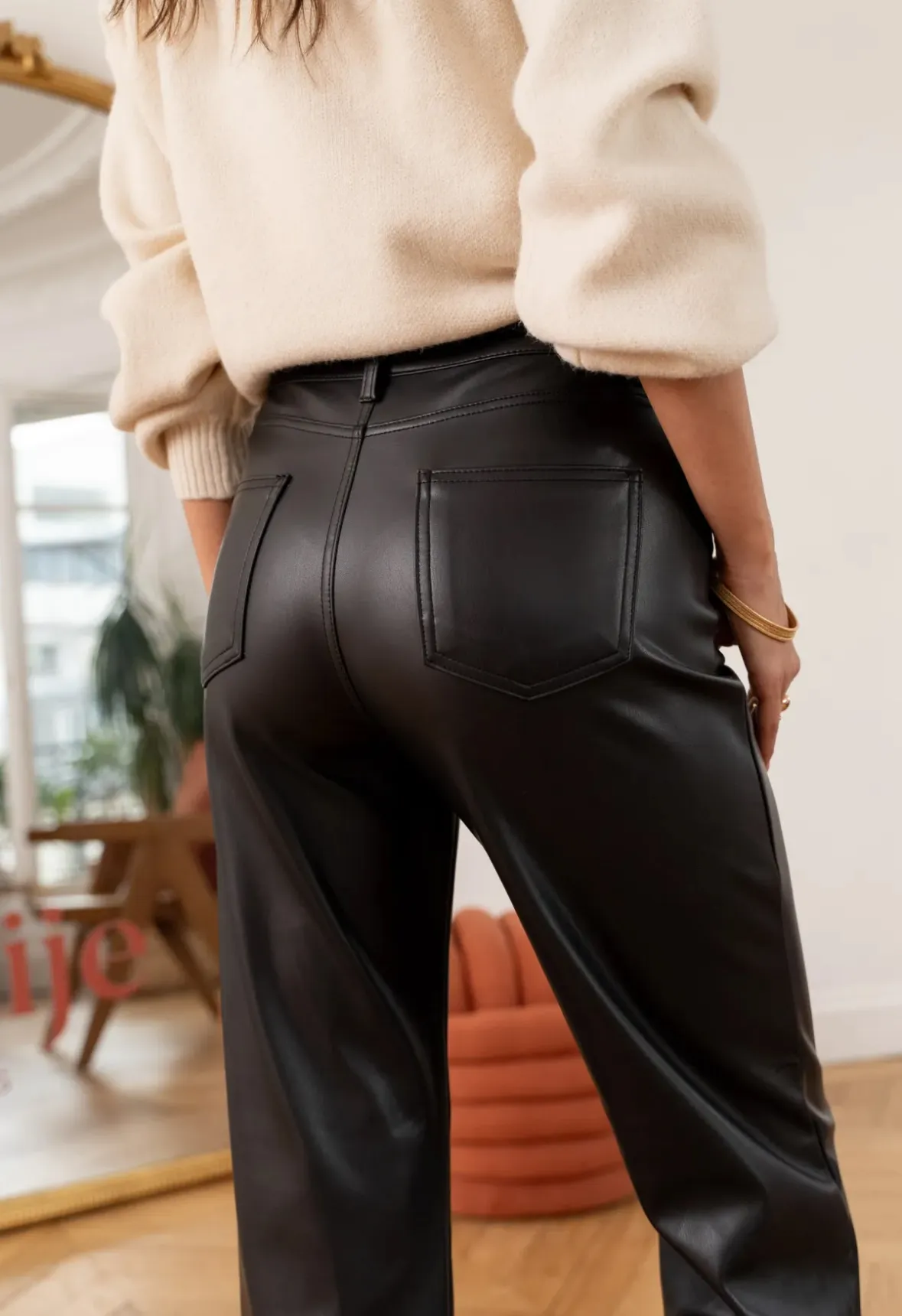 Pantalón Barbara Cuero Negro