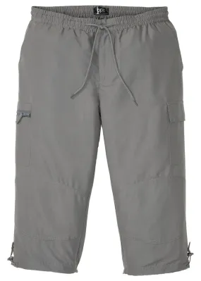 Pantalón capri de microfibra con corte cómodo Gris ahumado