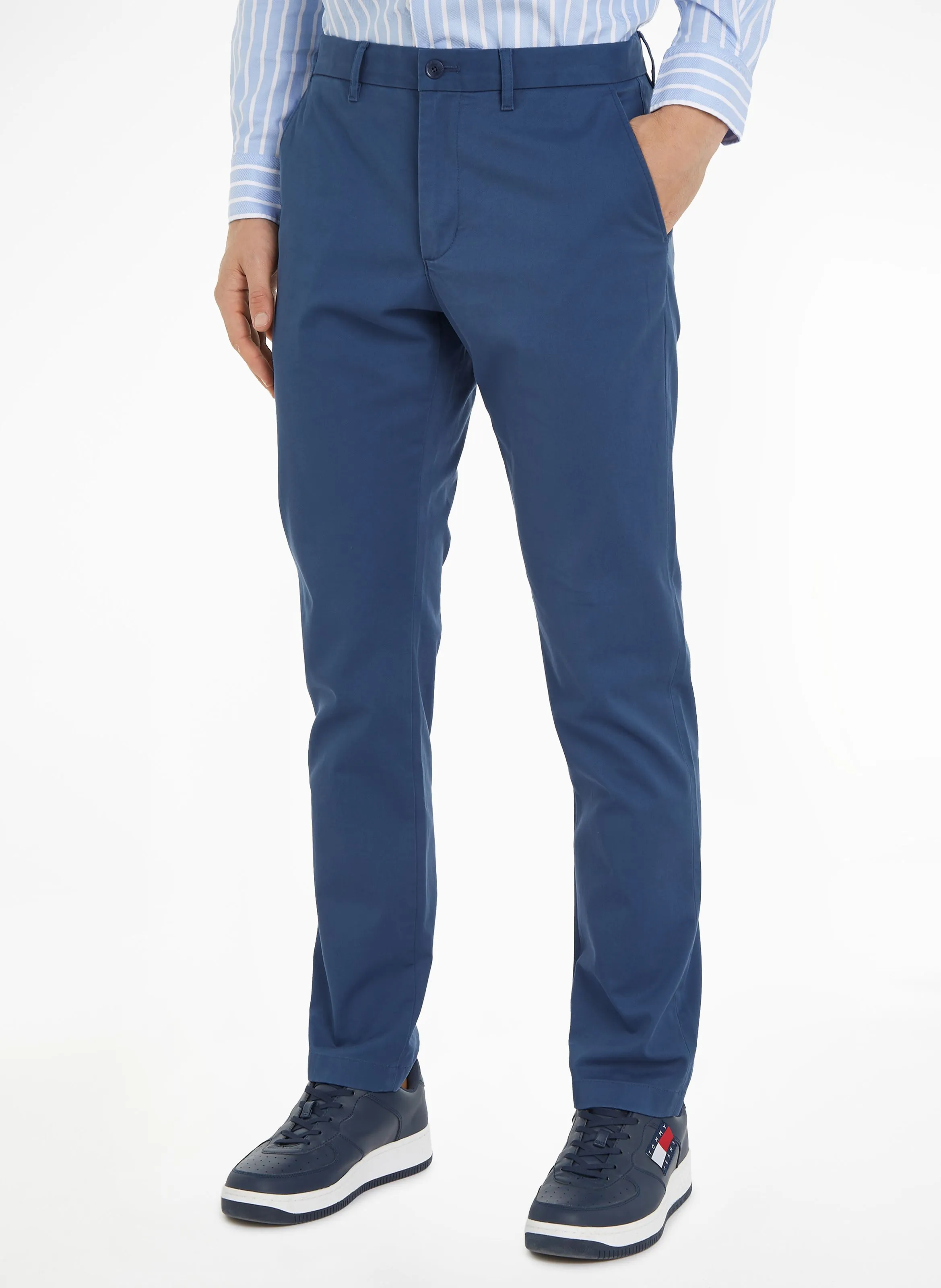 Pantalón chino de algodón orgánico en azul