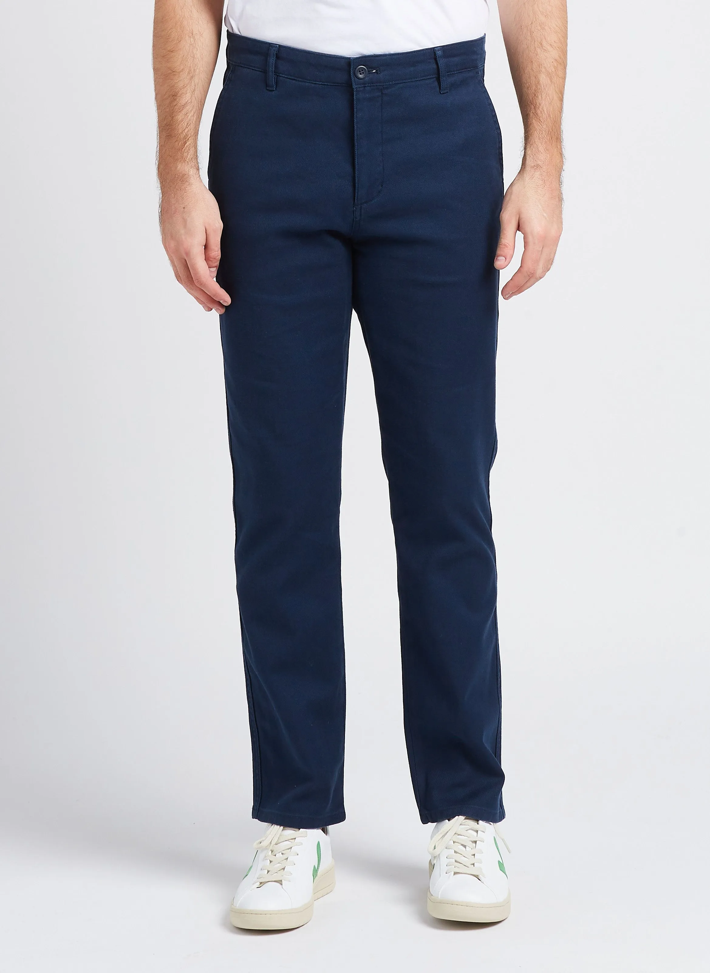 Pantalón chino slim fit de mezcla de algodón en azul