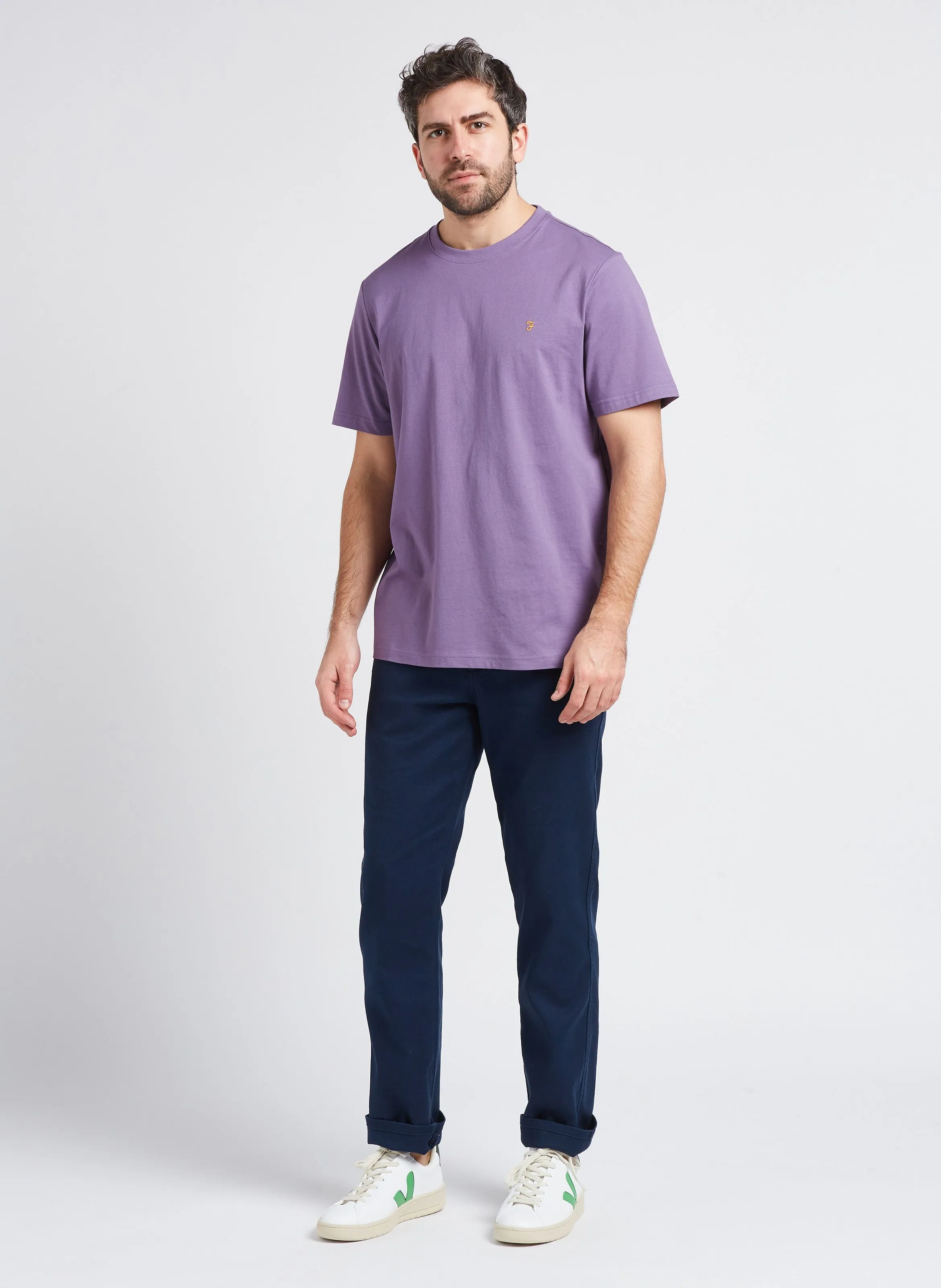 Pantalón chino slim fit de mezcla de algodón en azul