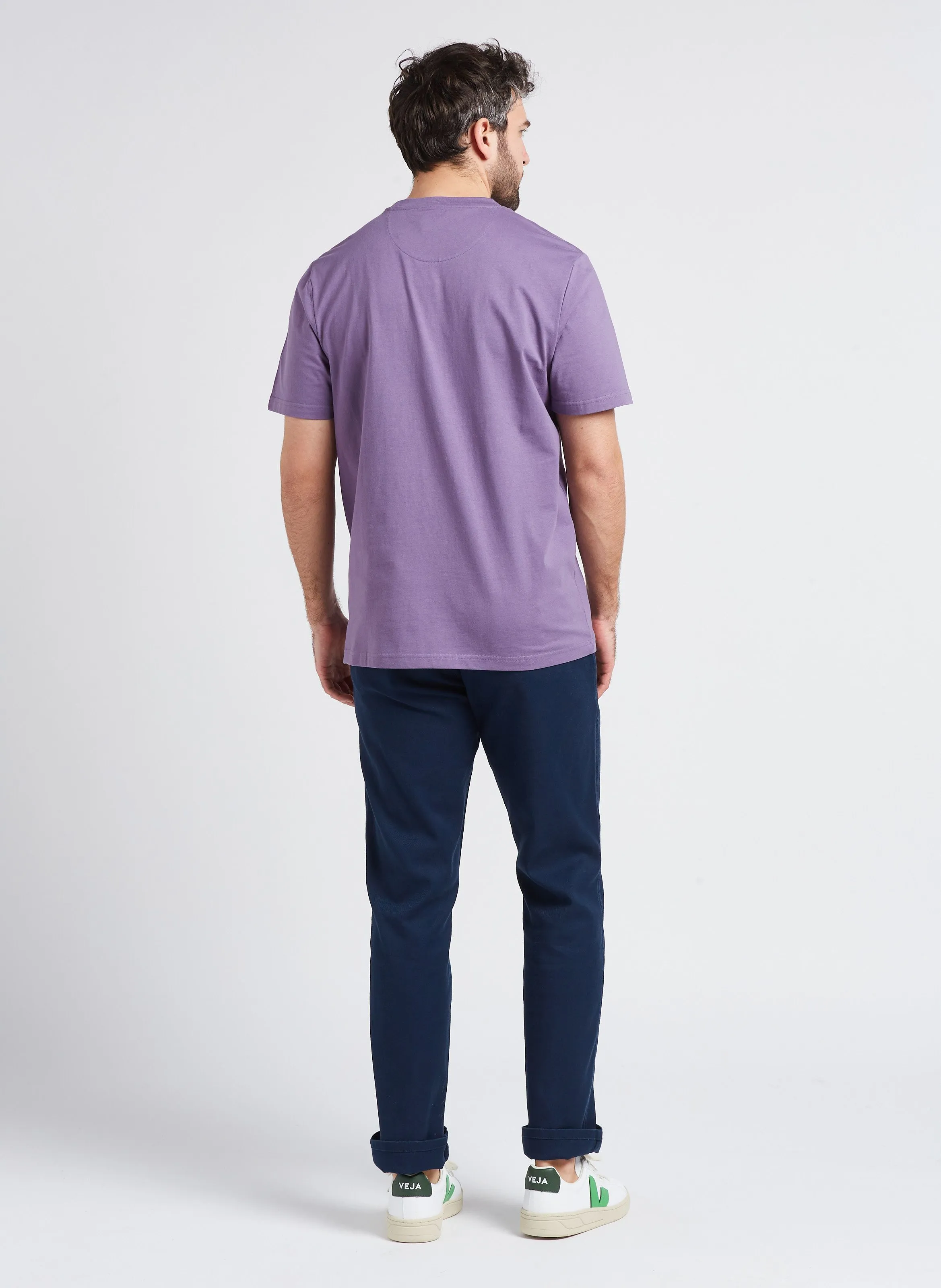 Pantalón chino slim fit de mezcla de algodón en azul