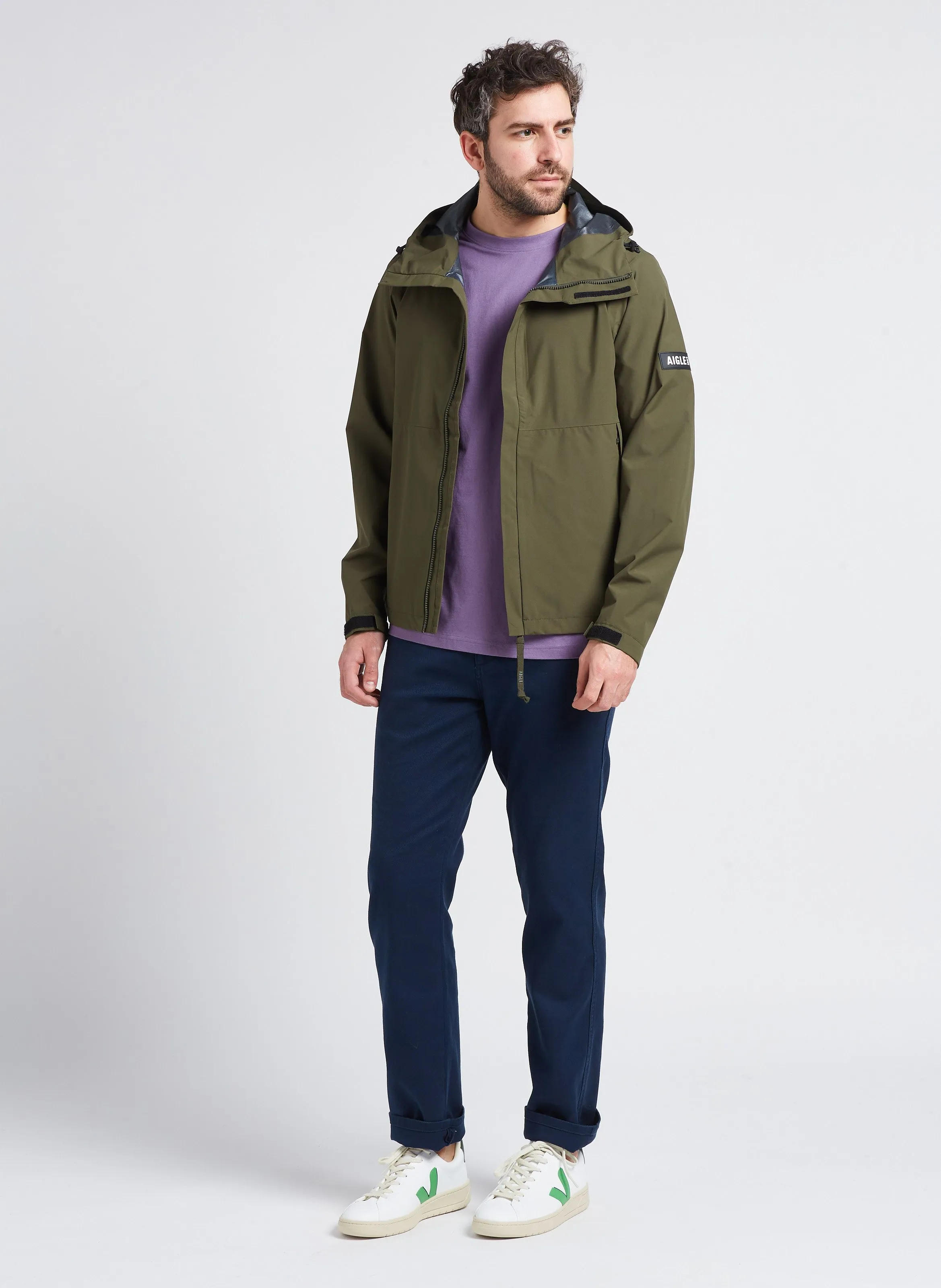 Pantalón chino slim fit de mezcla de algodón en azul