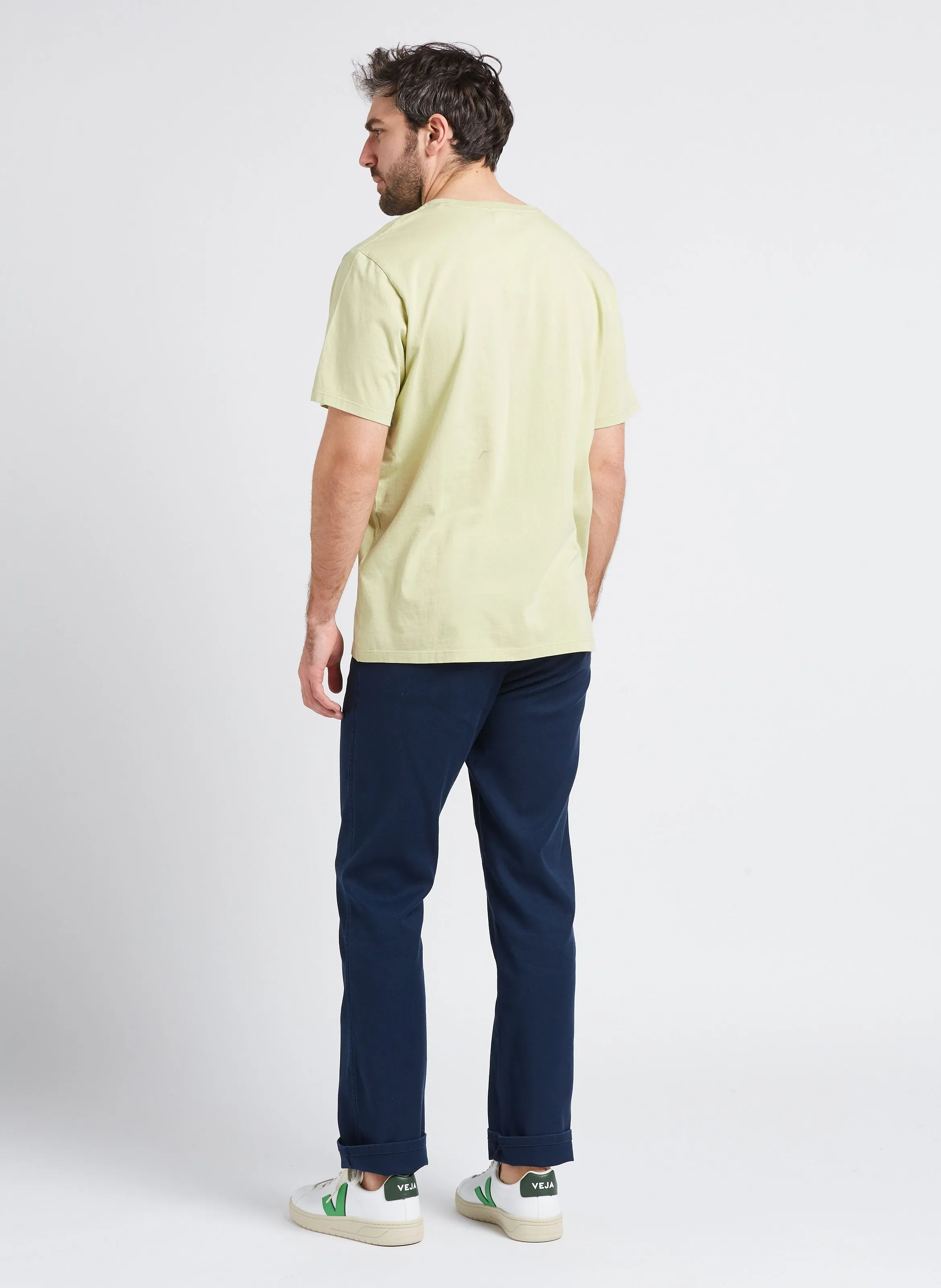 Pantalón chino slim fit de mezcla de algodón en azul