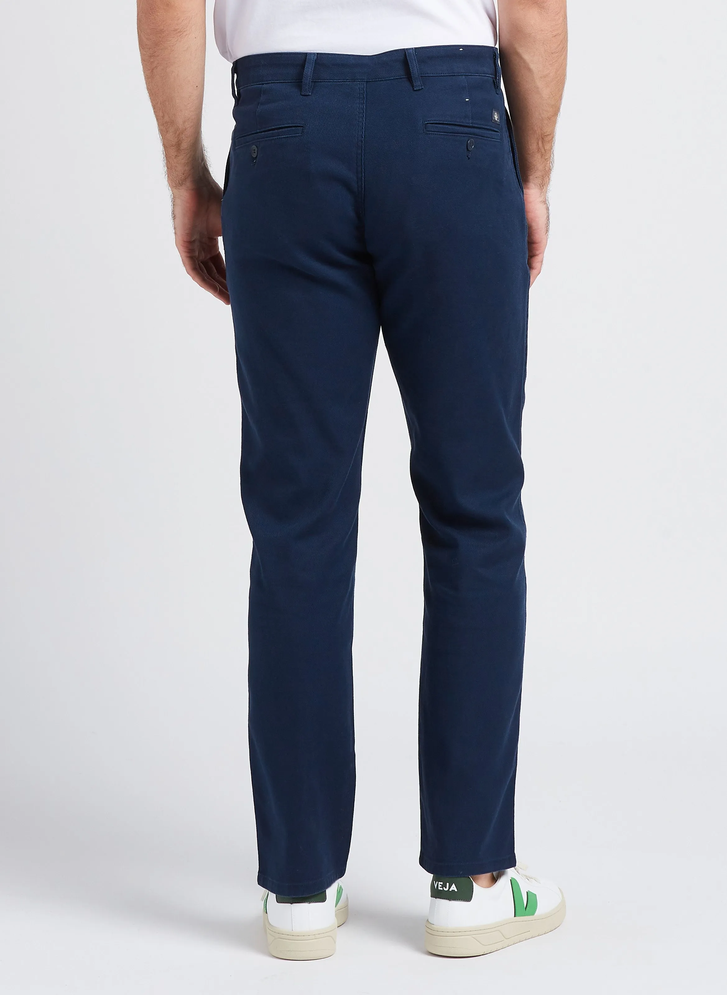 Pantalón chino slim fit de mezcla de algodón en azul