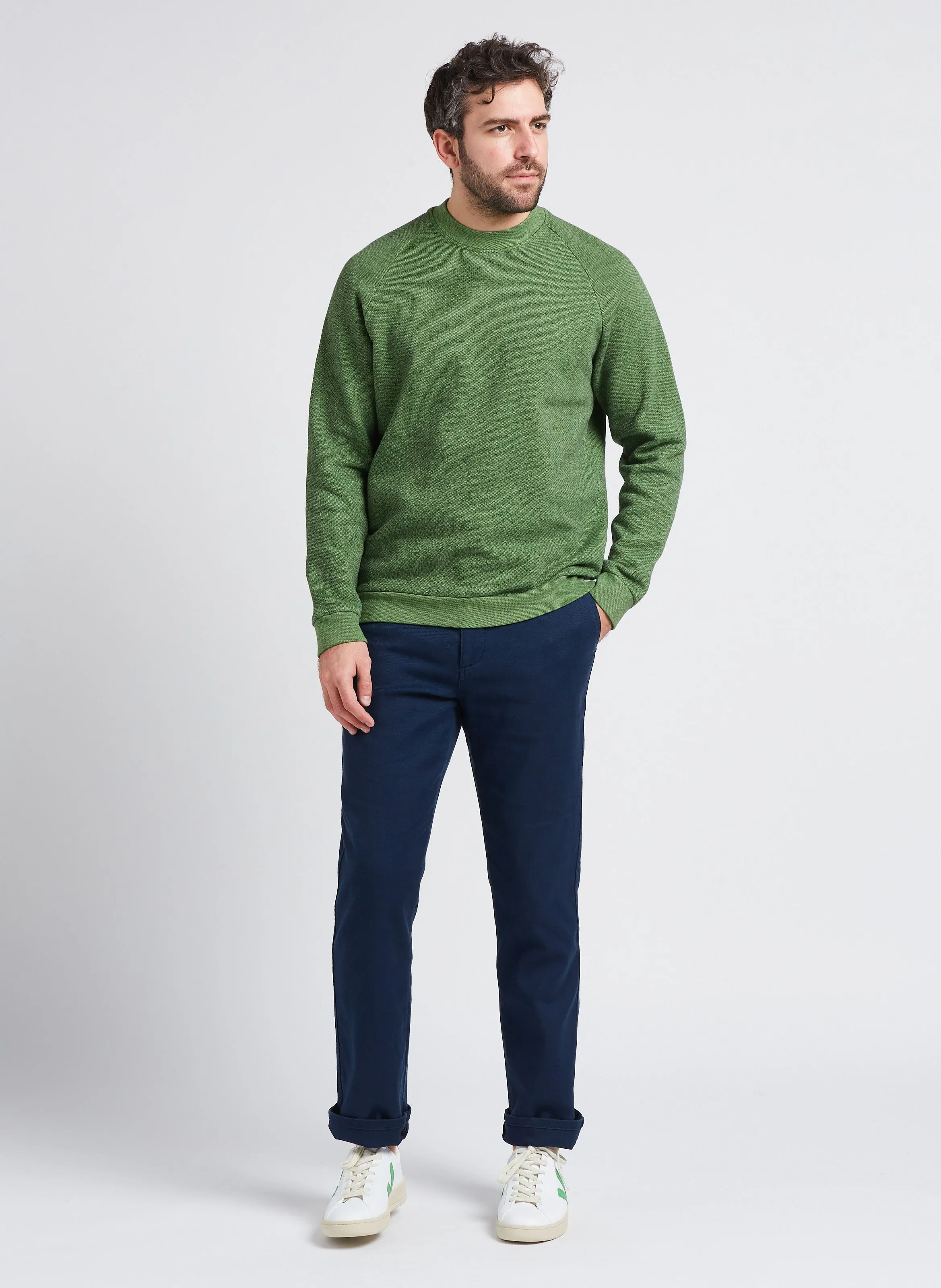 Pantalón chino slim fit de mezcla de algodón en azul