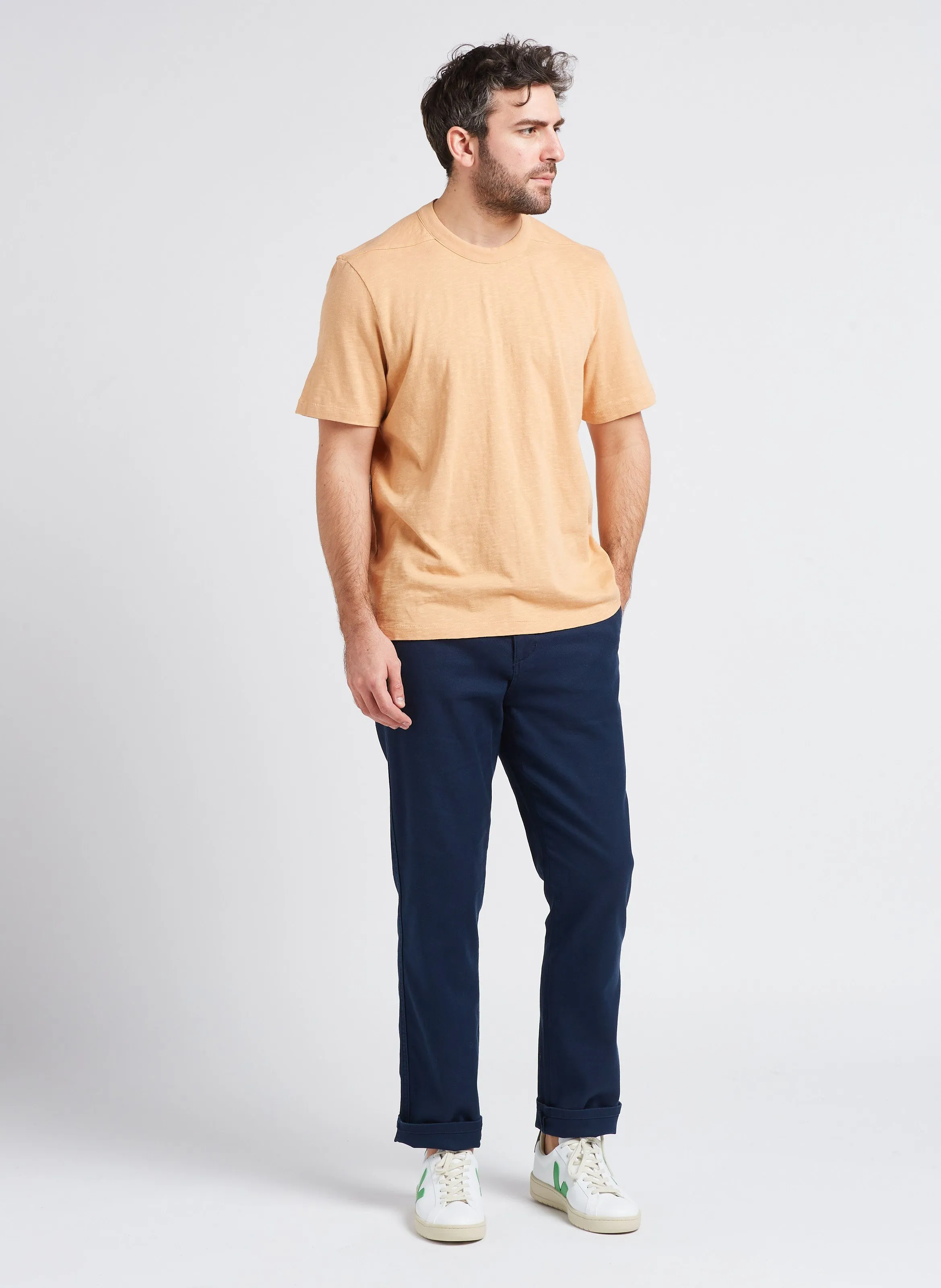 Pantalón chino slim fit de mezcla de algodón en azul