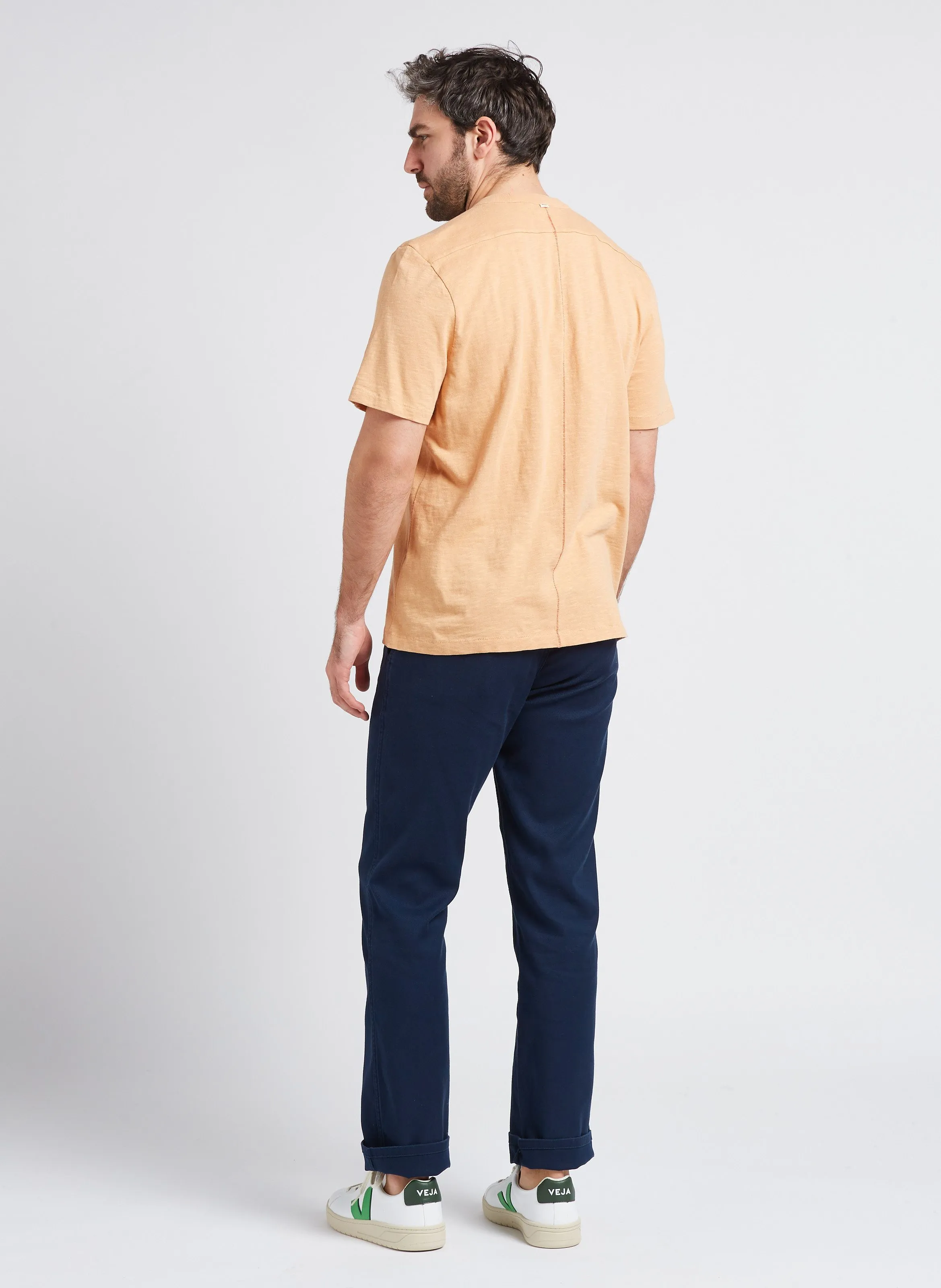 Pantalón chino slim fit de mezcla de algodón en azul