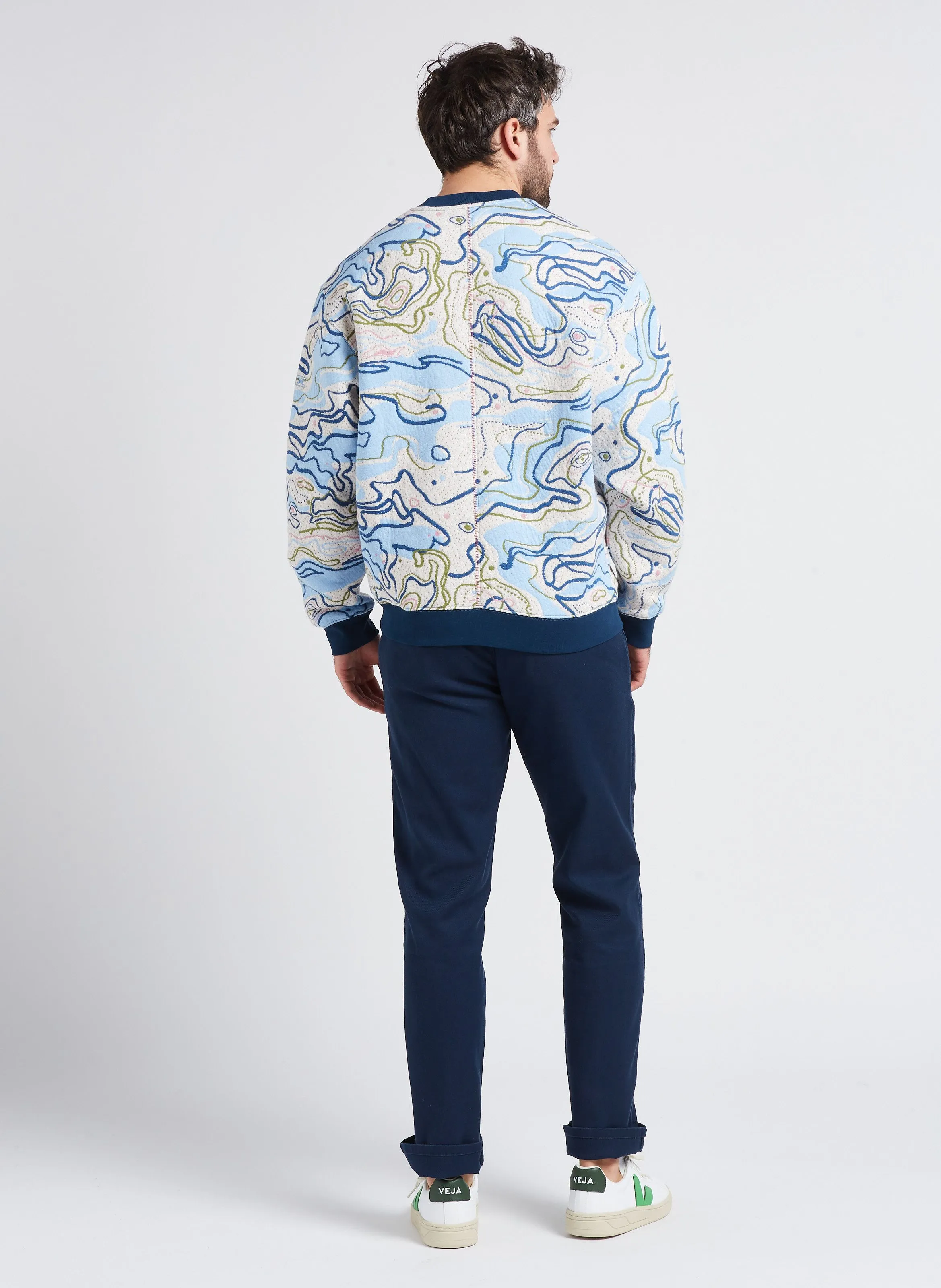 Pantalón chino slim fit de mezcla de algodón en azul