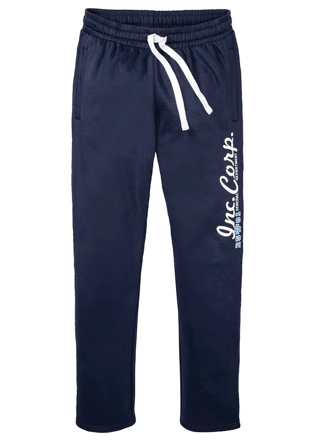 Pantalón de chándal con estampado y aplicación Azul marino estampado