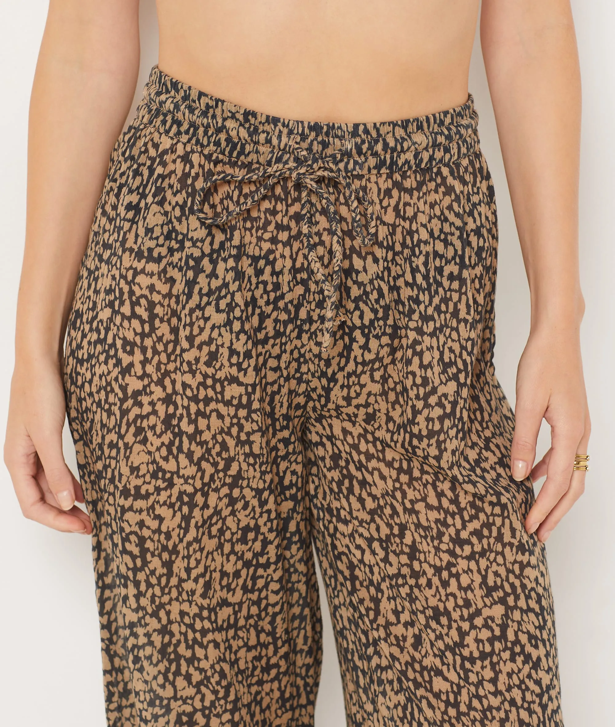 PANTALóN DE PLAYA ESTAMPADO LEOPARDO IDYLLE MULTICOLORE  ETAM