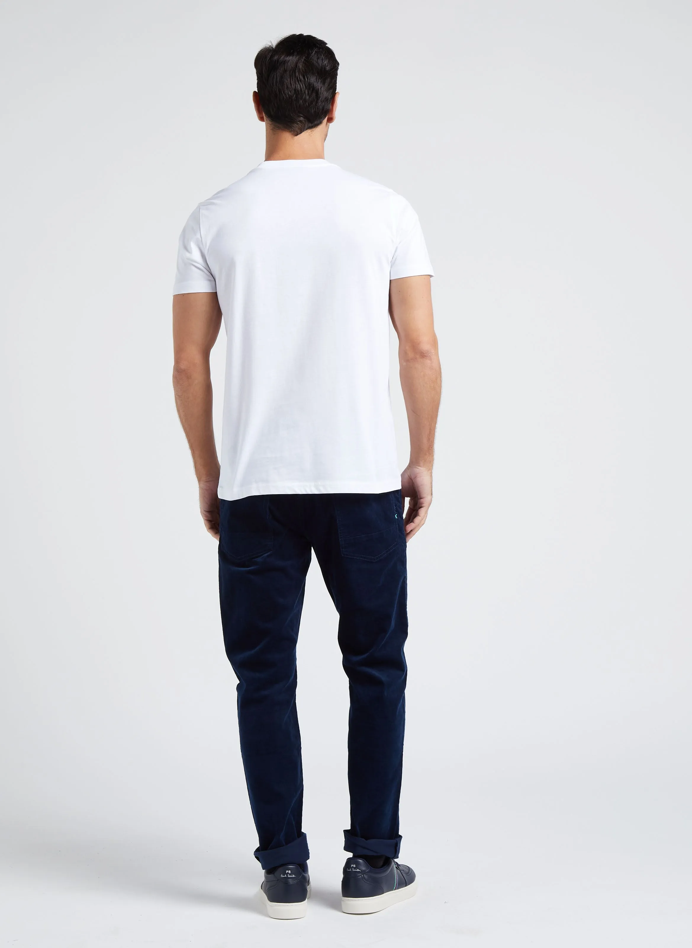 Pantalón slim fit de pana de algodón en azul