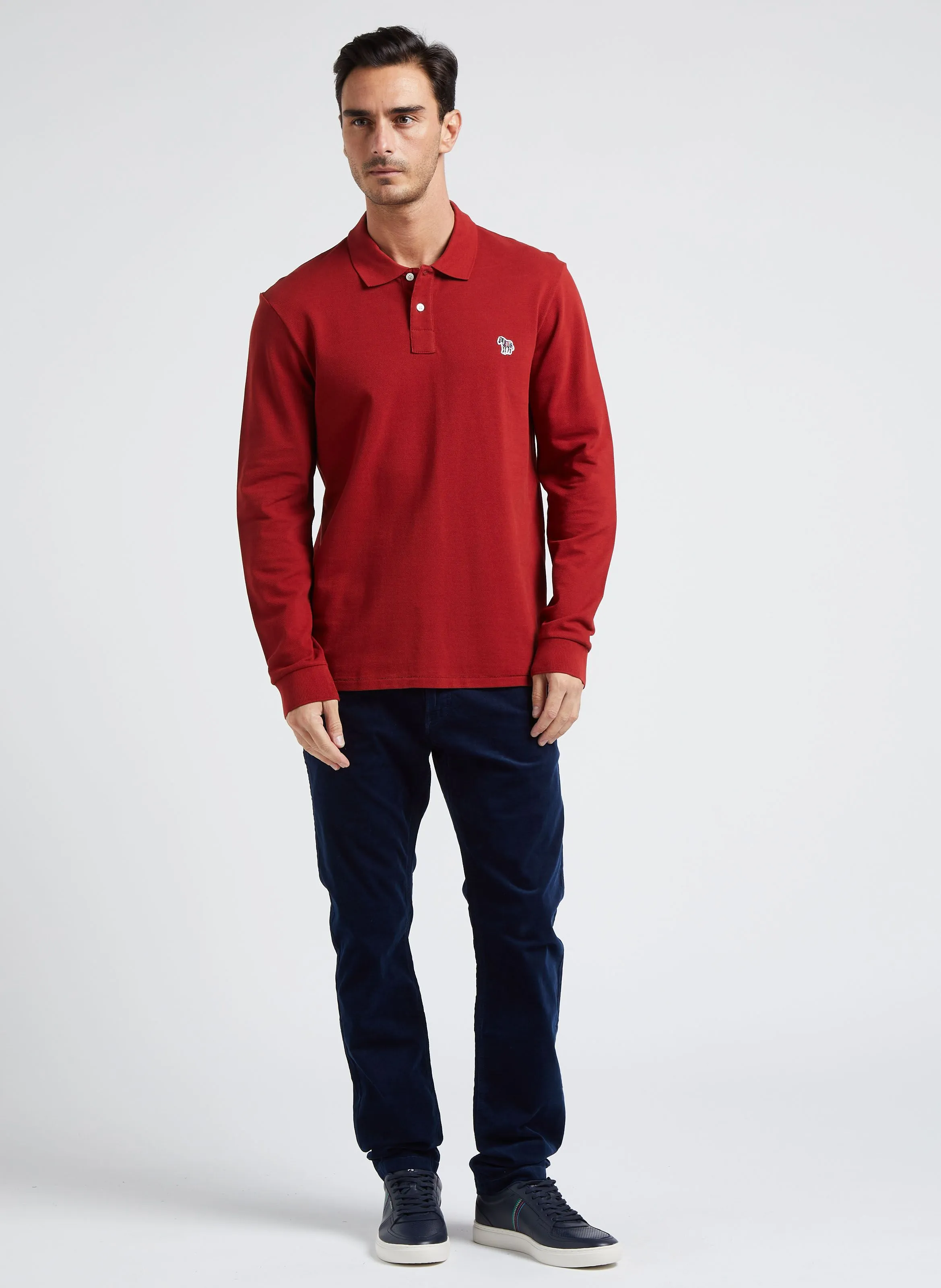 Pantalón slim fit de pana de algodón en azul