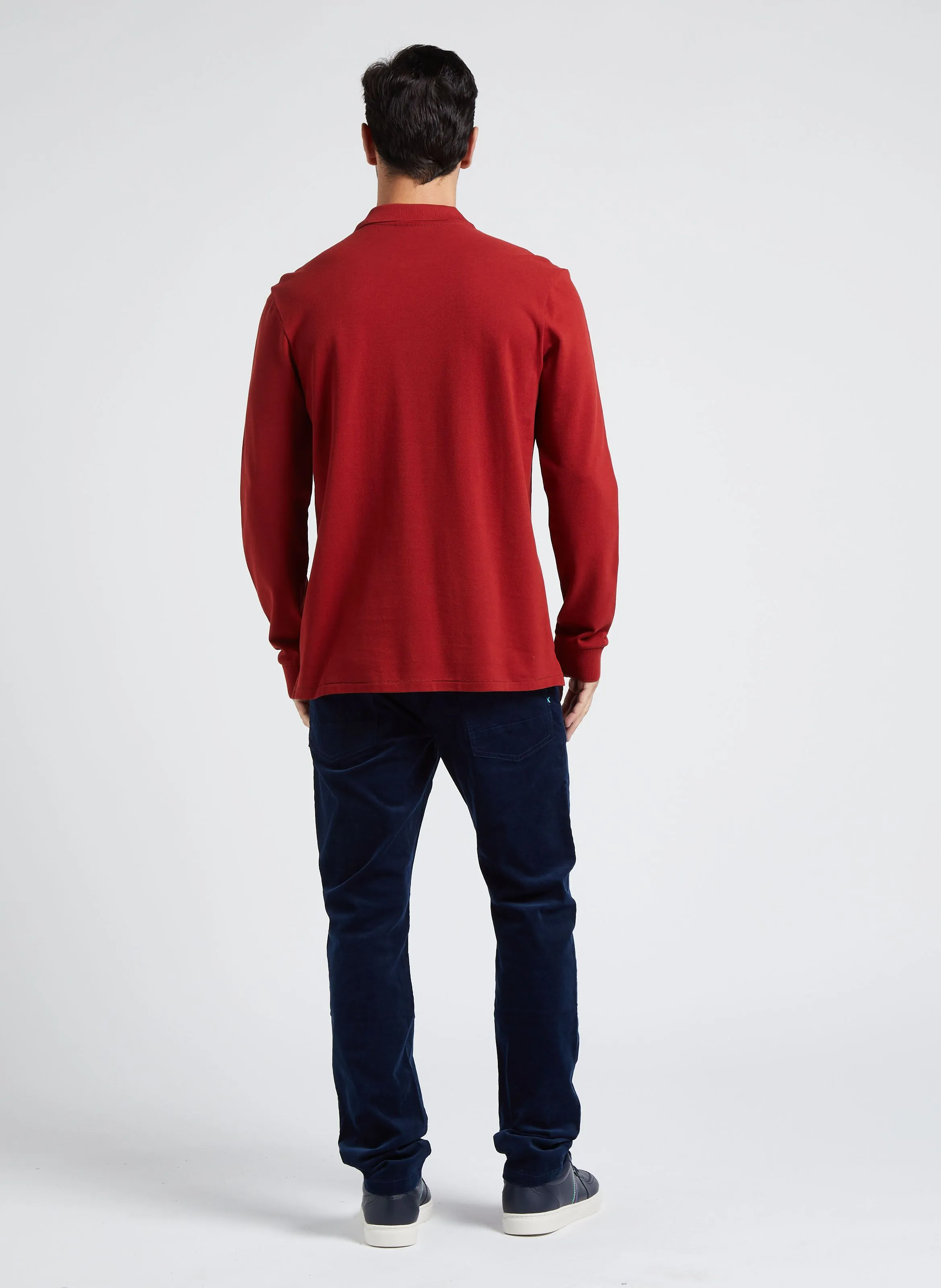 Pantalón slim fit de pana de algodón en azul