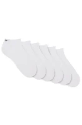 Paquete de seis pares de calcetines tobilleros de algodón con logos