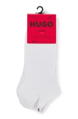 Paquete de seis pares de calcetines tobilleros de algodón con logos