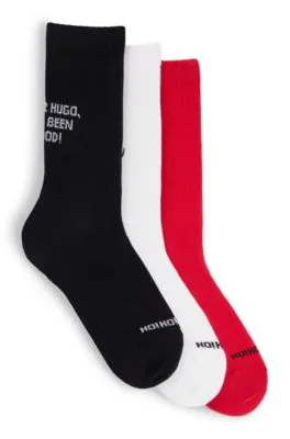 Paquete de tres pares de calcetines cortos en mezcla de algodón