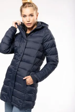Parka ligera acolchada con capucha para mujer